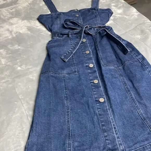 Gap Women’s Blue Denim Button Down Dress Size S - Picture 4 of 10